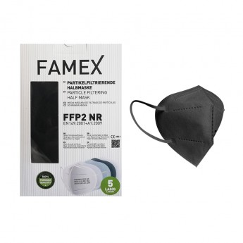 Famex Μάσκα Προστασίας FFP2 Particle Filtering Half NR Μαύρο 10 τμχ