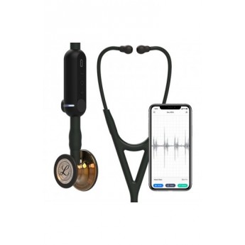 3M™ Littmann® CORE Digital Stethoscope 8863 High Polish Copper Chestpiece, Black Tube, Stem & Headset