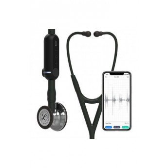 3M™ Littmann® CORE Digital Stethoscope 8869 Mirror Chestpiece, Black Tube, Stem & Headset