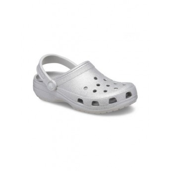 Crocs Classic Glitter Ανατομικό Σαμπό Silver 0IC